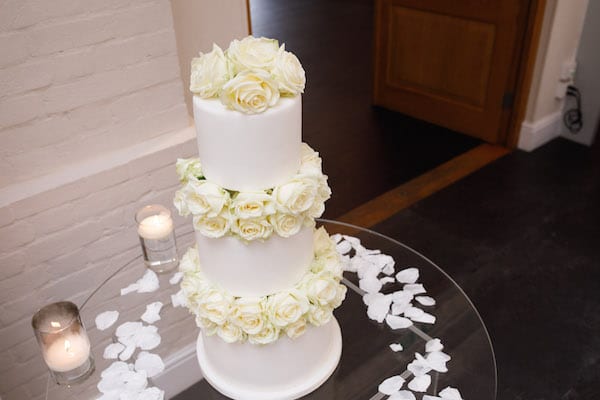 luxury white wedding cake