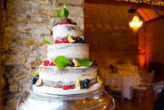 Semi naked wedding cake