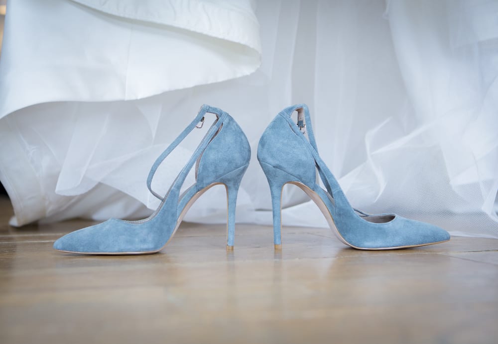 Pastel blue wedding shoes