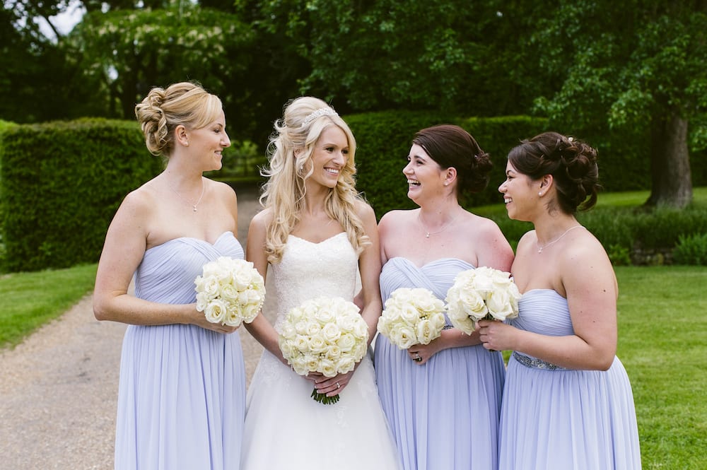 pastel Bridal party rose bouquets