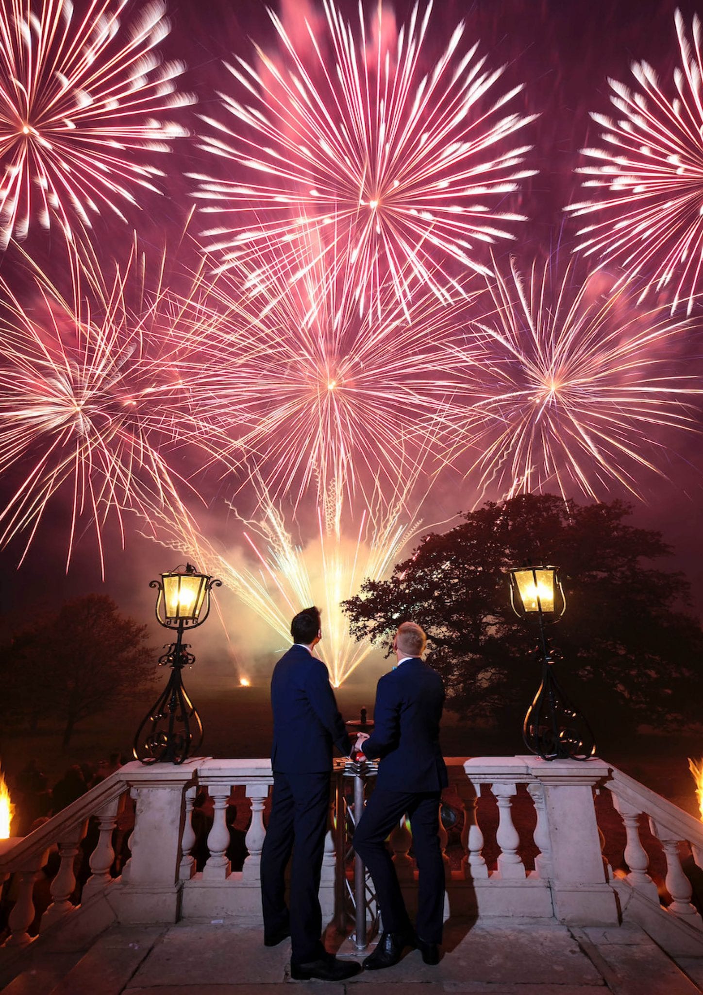 Botleys Mansion staircase fireworks display